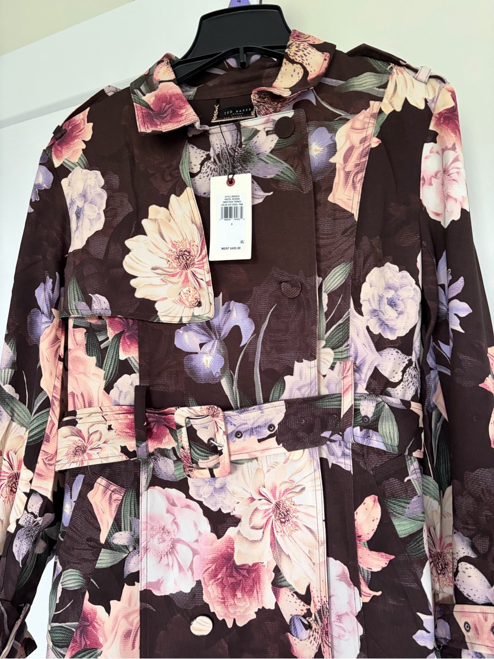 NWT Ted Baker Floral Trench Coat - Picture 4 of 5